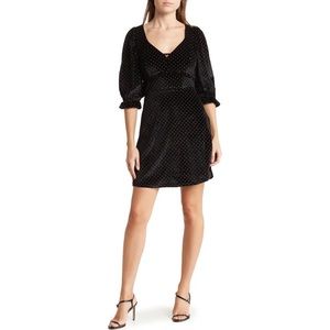 | collective concepts • black velvet gold accented minidress • size xs |
